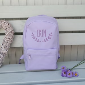 Embroidered Personalised Backpack: Muted Colors, Kids School Bag
