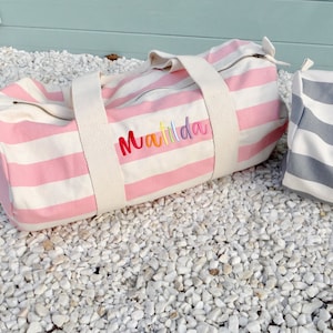 Childrens Holdalls  - Kids Travel Bag - personalised holdall  - Girls rainbow Weekend bag - weekend bags