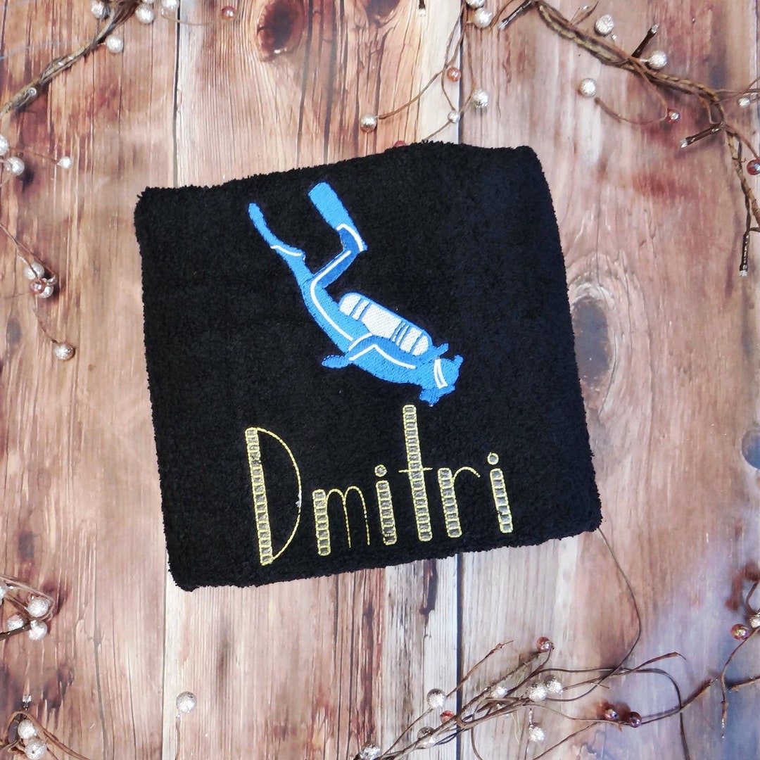 Personalised Scuba Towel Scuba Diving Towel scuba Diving Gift Gift for