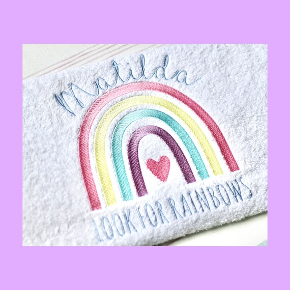Personalised Rainbow Bath Towel / Personalized Rainbow Towel Etsy
