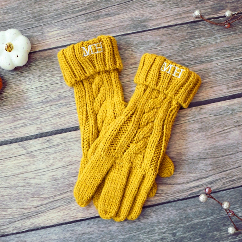 Christmas Bridesmaid Proposal Gift monogrammed Winter Gloves