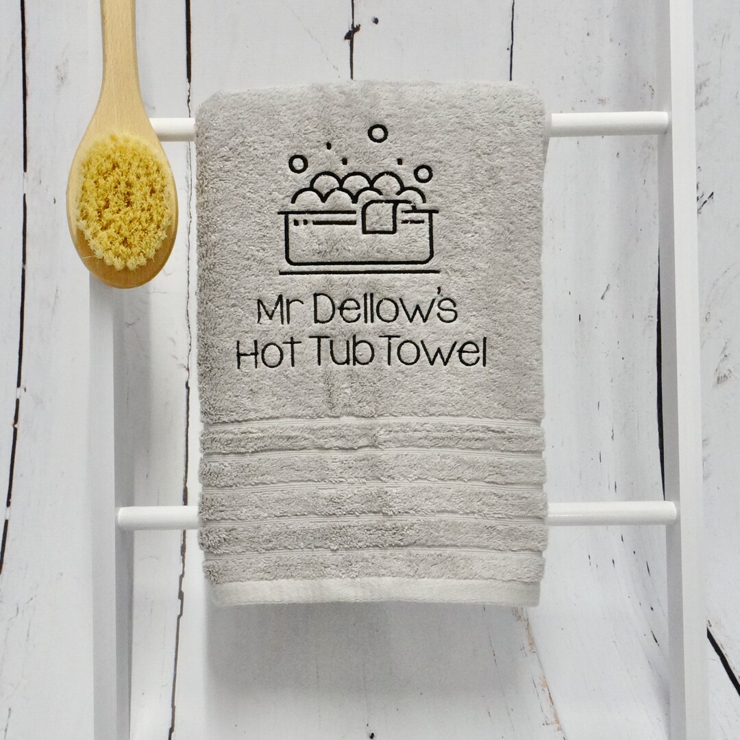 Personalised Hot Tub Towel , Hot Tub Gift , Sauna Towel , Personalised