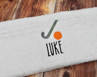 Personalized Hockey Towel: Embroidered Sports Gift