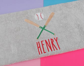Toalla de béisbol personalizada: diseño bordado, nombre personalizado