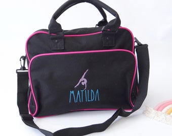 Personalised GYMNAST Gymnastics Mini Holdall Travel kit Bag Named Team Gift 
