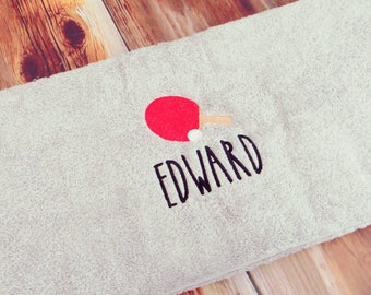 Personalized Table Tennis Towel: Embroidered Ping Pong Gift