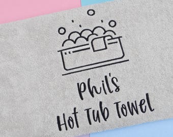 Personalized Embroidered Hot Tub Towel: Luxury 650gsm Bath Towel