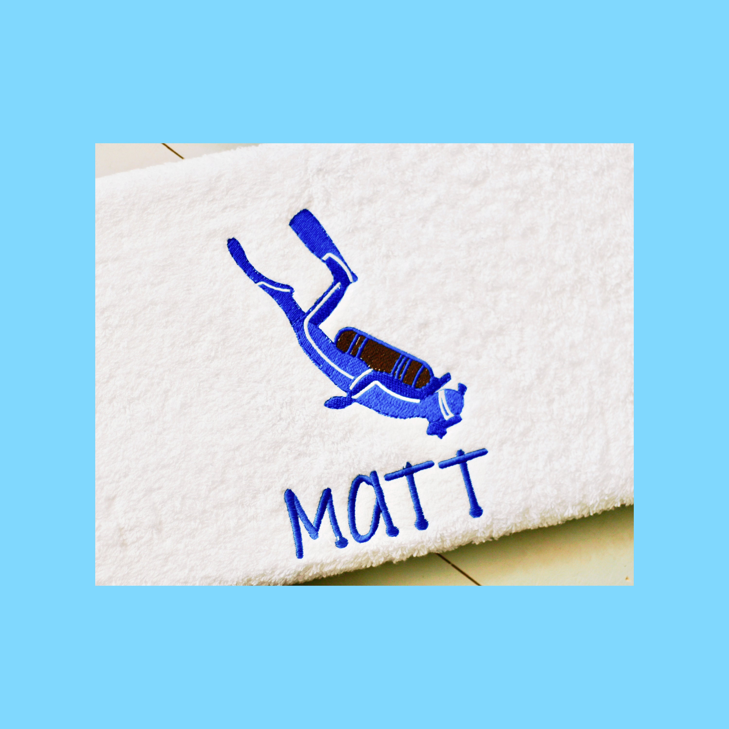 Personalised Scuba Towel Scuba Diving Towel scuba Diving Etsy UK