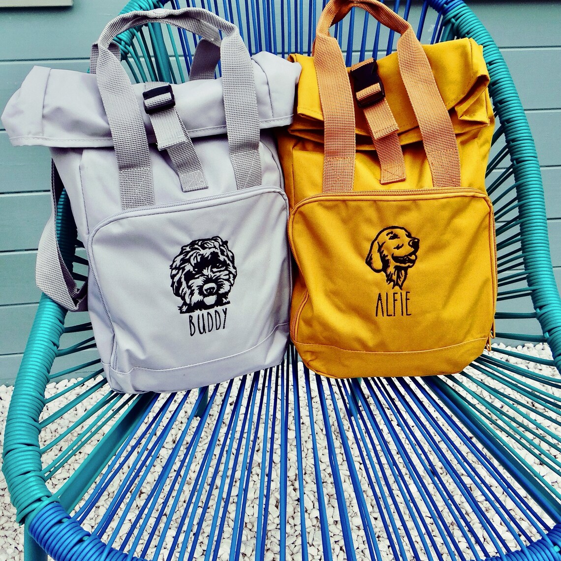 Embroidered Pet Portrait Backpack Custom Recycled Backpack Etsy