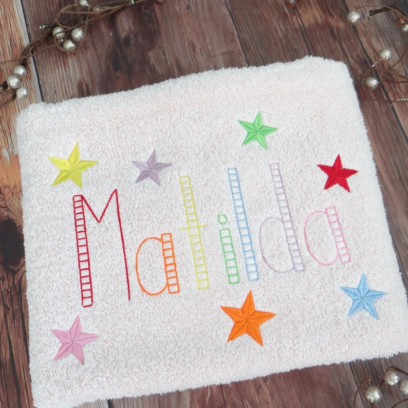 Personalised Swimming Towel - Personalised Towels - Rainbow Towel - Rainbow Gift - Swim Towels - Kids Bath Towels - Girls Rainbow Towel 