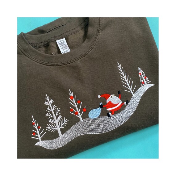 Embroidered Christmas Jumper Green 
