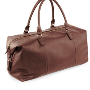 Groomsmen gifts Men's Travel Bag Men's Weekender Bag Personalised Holdall Weekender Bag Monogram Nuhide Leather look Duffle Bag image 2