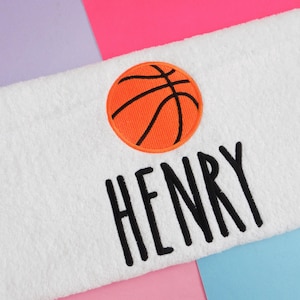 Personalised Basketball Towel - Face Cloth, Hand Towel , Bath Towel, Embroidered basketball Towel , Personalised basketball towel
