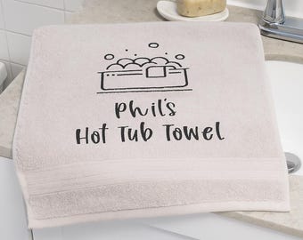 Custom Embroidered Hot Tub Towel | Personalized Spa Gift