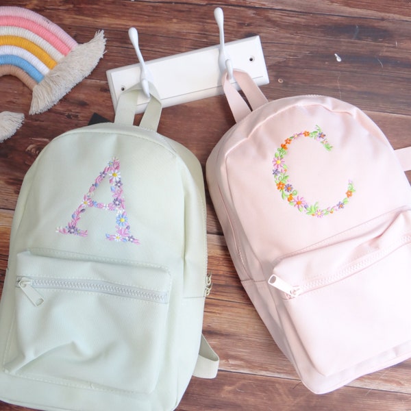 Personalised Child's Flower Backpack Rucksack -  Personalized Bag - school nursery Bag - Personalised Kids Backpack - Toddler Backpack