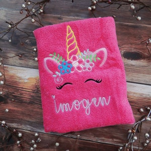 Personalised Unicorn Towel / Unicorn Swimming Towel / Personalized Unicorn Bath Towels / Unicorn Pink Towels/ Unicorn Towels