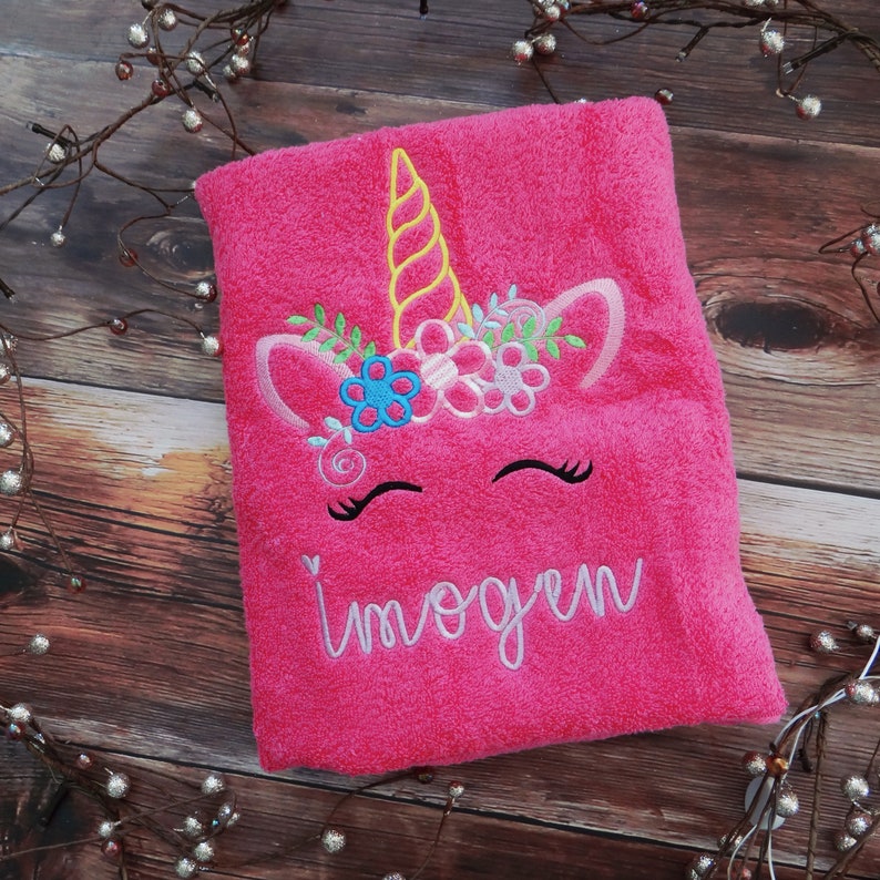 Personalised Unicorn Towel / Unicorn Swimming Towel / Personalized Unicorn Bath Towels / Unicorn Pink Towels/ Unicorn Towels 