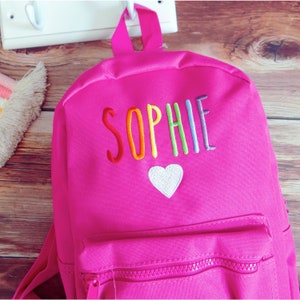 Personalized Flower Child&#39;s Backpack: Embroidered Nursery School Bag