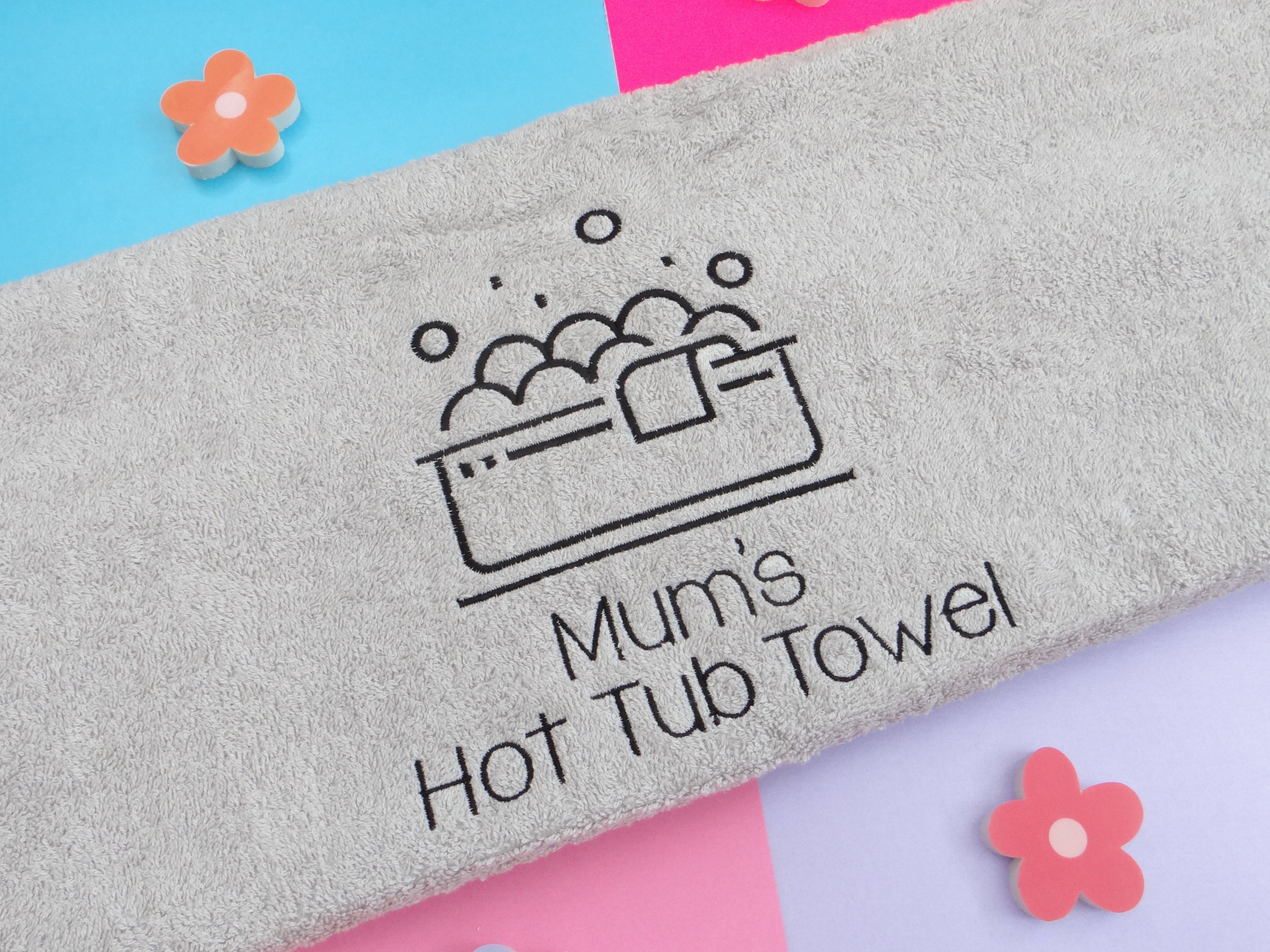Personalised Hot Tub Towel , Hot Tub Gift , Sauna Towel , Personalised Towels , Embroidered Towels , Hot Tub