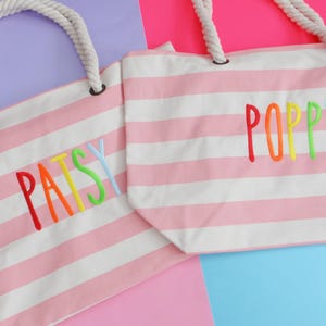 Personalised Beach Bag , Personalised Holiday Bag, Personalised Holdall , Personalised Swimming Bag ,Personalized Beach Bag ,Pink Beach Bag