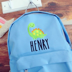 Personalised Dinosaur  Backpack Rucksack -  Personalized Bag - school nursery Bag - Personalised Kids Backpack- Boys Dinosaur Backpack, Dinp
