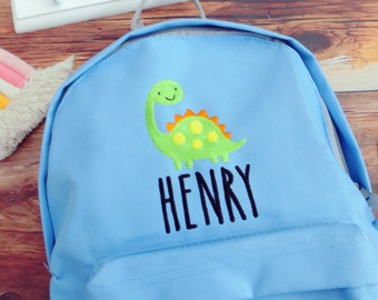 Personalised Dinosaur  Backpack Rucksack -  Personalized Bag - school nursery Bag - Personalised Kids Backpack- Boys Dinosaur Backpack, Dinp