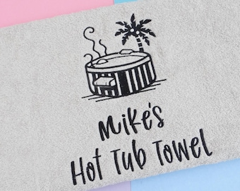 Personalized Embroidered Hot Tub Towel: Luxury 650gsm Bath Towel