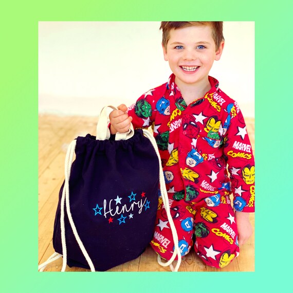 Drawstring Bag PE Pump Bag Sports  Personalised Boys Toddlers 