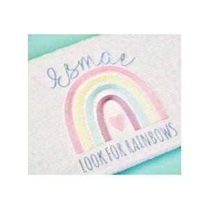 Personalised Rainbow Bath Towel / Personalized Rainbow Towel - Personalised Unicorn Towel - Kids Towel  - Rainbow Towel - Rainbow Gift -