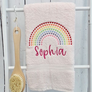 Personalized Rainbow Embroidered Towel: Luxury 650gsm Bath or Swim Towel