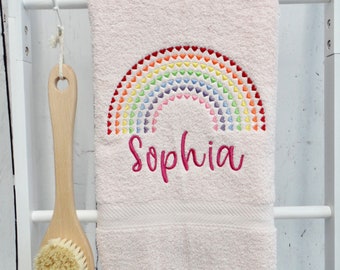 Personalised Swimming Towel - Personalised Towels - Rainbow Towel - Rainbow Gift - Swim Towels - Kids Bath Towels - Girls Rainbow Towel