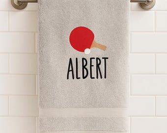 Personalized Table Tennis Towel – Embroidered Ping Pong Gift