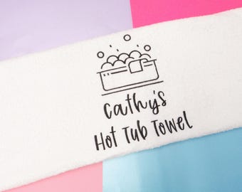 Personalized Embroidered Hot Tub Towel: Luxury 650gsm Bath Towel