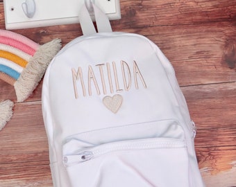 Personalised Backpack , Embroidered Personalised Backpack , Back to School Bag, Mama Bag, Name Bag, Muted Coloured Backpack , Kids Bag