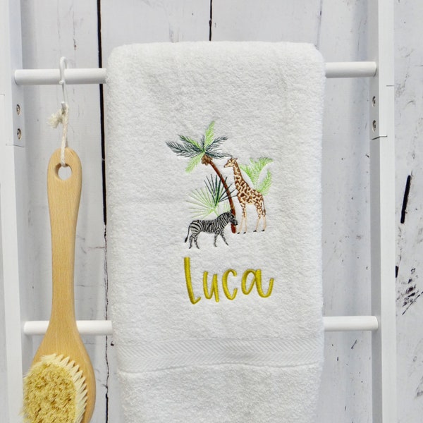 Personalised Towels - Personalised Boys Towel - Animal Towels - Boys Towels - Girls Towels - Baby Towels - Personalized Kids Towels - Safari