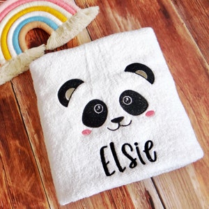 Personalised Towels - Personalised Panda Towel - Panda Face - Boys Towels - Girls Towels - Baby Towels - Personalized Kids Towels - Panda