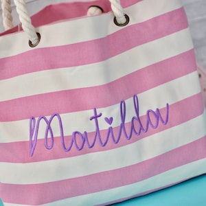 Personalisierte Strandtasche, personalisierte Urlaubstasche, personalisierte Reisetasche, personalisierte Schwimmtasche, personalisierte Strandtasche, rosa Strandtasche