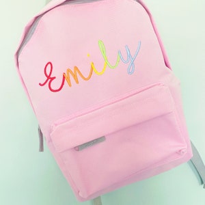 Personalised Rainbow Backpack Rucksack -  Personalized Bag - school nursery Bag - Personalised Kids Backpack - Toddler Backpack  Rainbow Bag