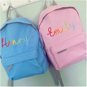 Personalised Rainbow Backpack Rucksack -  Personalized Bag - school nursery Bag - Personalised Kids Backpack - Toddler Backpack  Rainbow Bag