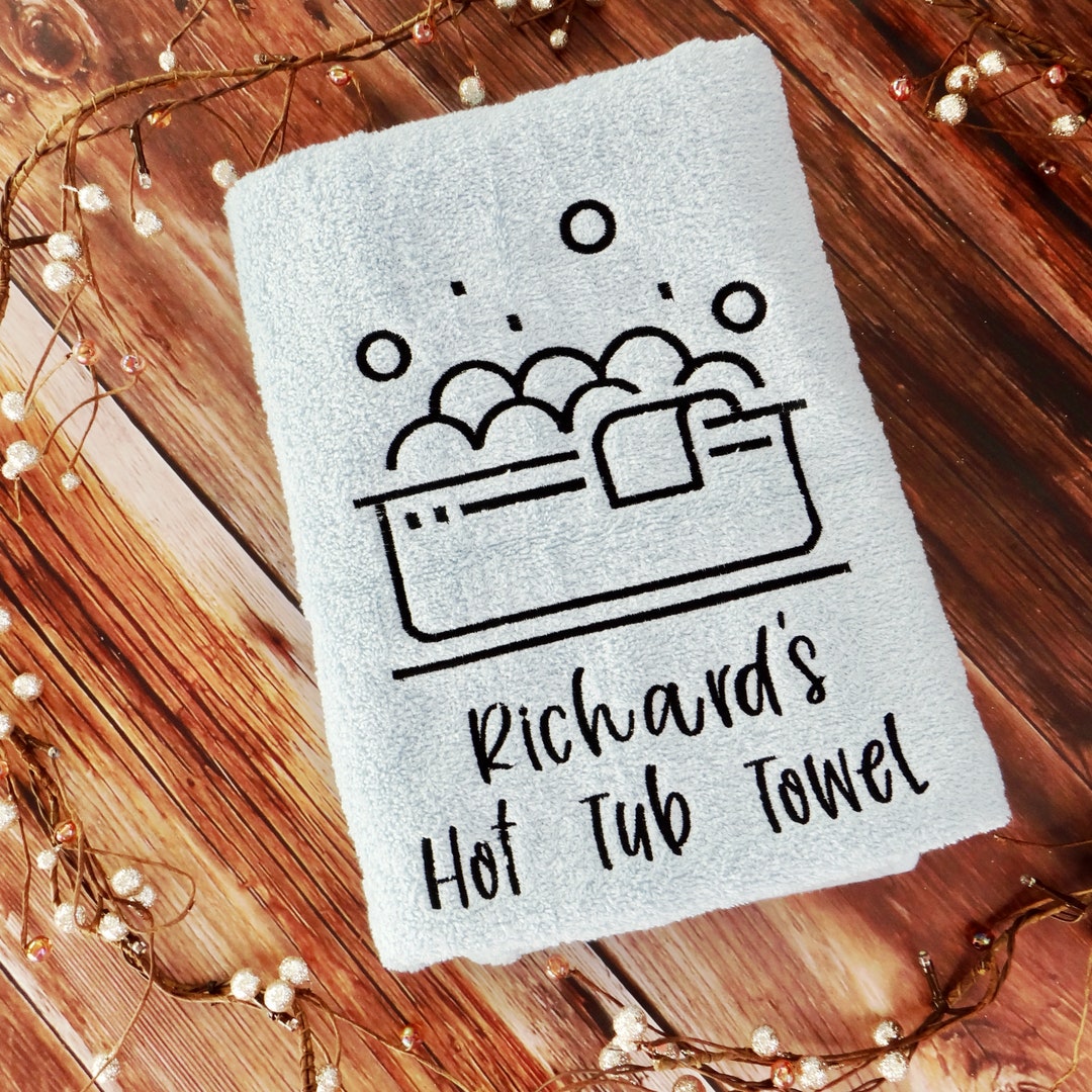 Personalised Hot Tub Towel , Hot Tub Gift , Sauna Towel , Personalised