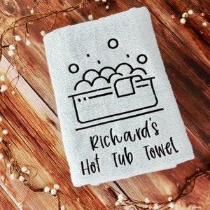 Gepersonaliseerde geborduurde hottubhanddoek: 650 gsm luxe badhanddoek