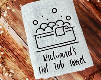 Personalized Embroidered Hot Tub Towel: Luxury 650gsm Spa Gift