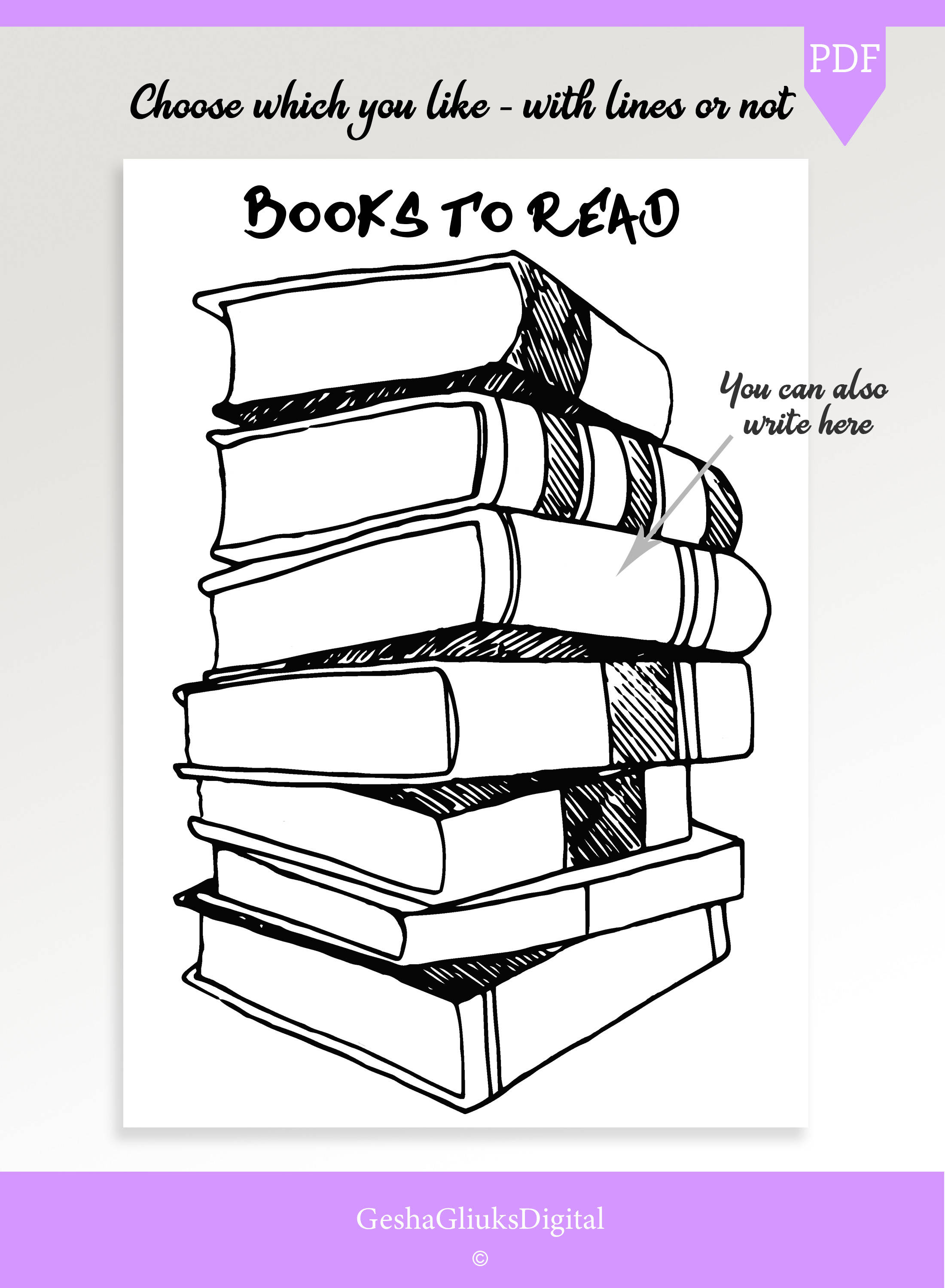 Books to read planner