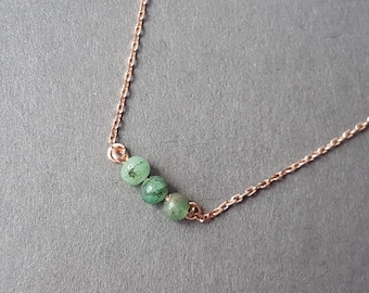 Dainty Emerald Bracelet, Sterling Silver, May Birthstone