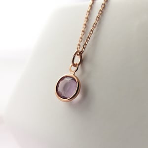 June birthstone necklace, Alexandrite crystal jewellery • June birthday gift for her • Gold, Rose Gold