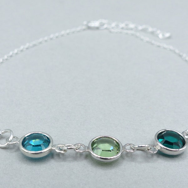 Family Birthstone Bracelet • Create Your Own Personalised Gemstone Jewellery • Sterling Silver • Birthday Gift For Her • Mothers Day Gift
