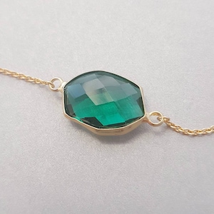 May Birthstone Bracelet, Birthday Gift for Her, Gold Plated Emerald Green Crystal Bracelet, Cubic Zirconia Jewellery, Bridesmaid Gift