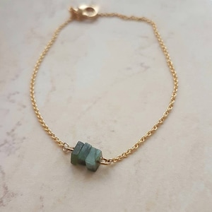 Emerald Birthstone Bracelet, Gemstone bracelet gift for her • May Birthstone • Sterling Silver, Gold, Rose Gold