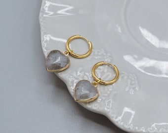 Orecchini pendenti in argento sterling con labradorite fatti a mano: lunghi orecchini con pietre preziose - Italia