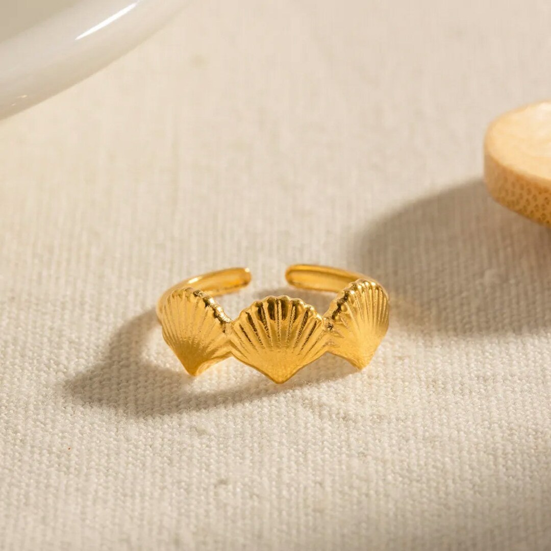 Ring With Gold-colored Shells. - Etsy